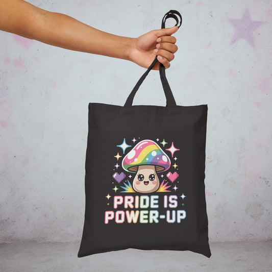 Pride is Power-Up Gamer Otaku Introvert Tote Bag – Creepy Cute Gothic Canvas Tote