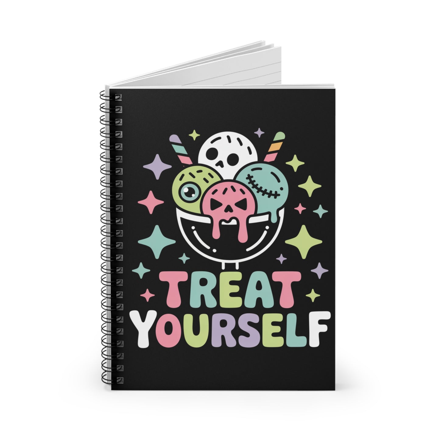 Treat Yourself Spiral Notebook โ Creepy Cute Gothic Ruled Journal