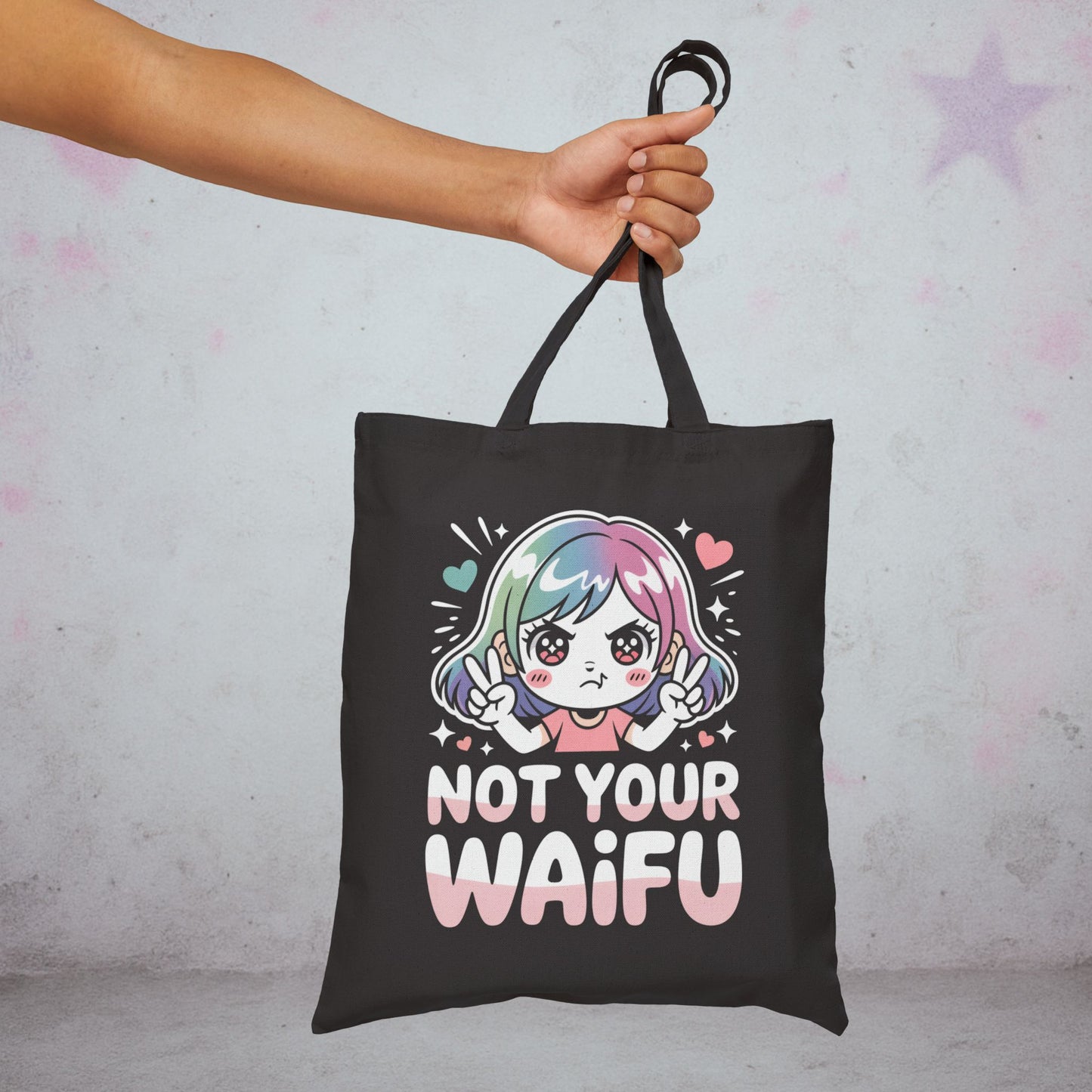 Not Your Waifu Kawaii Tote Bag β Creepy Cute Gothic Canvas Tote
