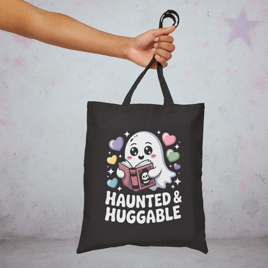 Haunted & Huggable Tote Bag – Creepy Cute Gothic Canvas Tote