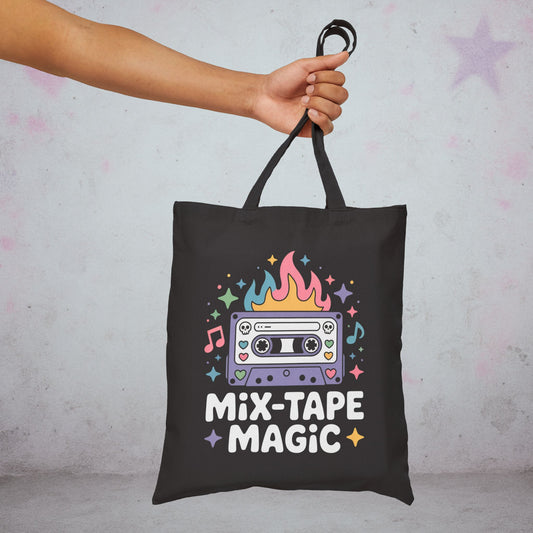 Mix Tape Magic Gen X Tote Bag – Creepy Cute Gothic Canvas Tote