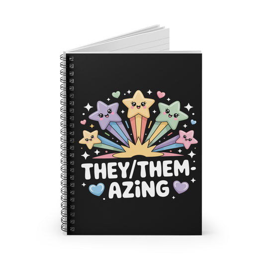 They / Them - Azing Pride Trans Spiral Notebook – Creepy Cute Gothic Ruled Journal