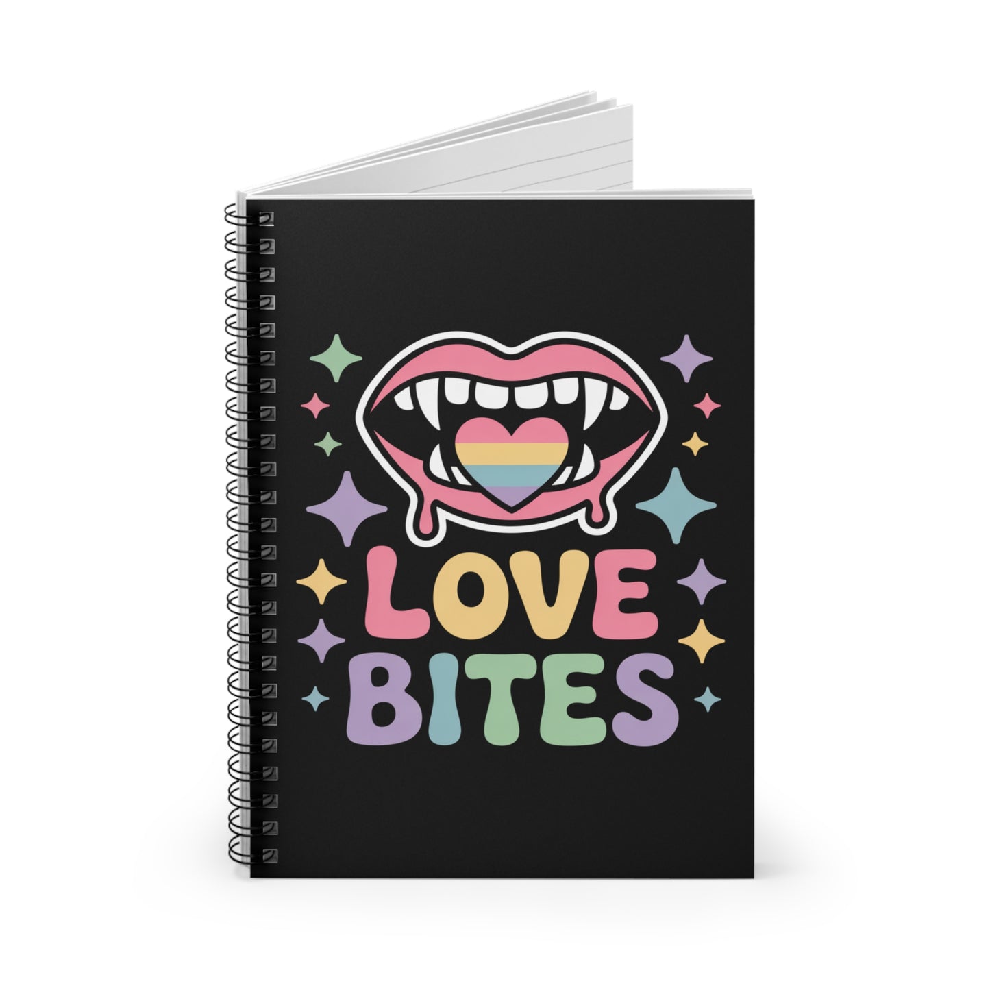 Love Bites Pride Spiral Notebook โ Creepy Cute Gothic Ruled Journal