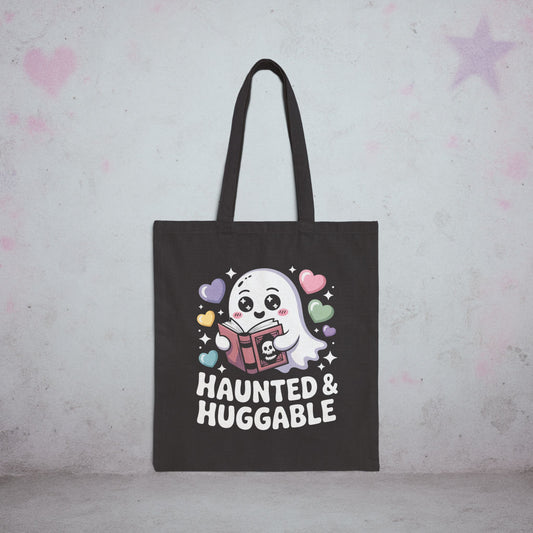 Haunted & Huggable Tote Bag – Creepy Cute Gothic Canvas Tote