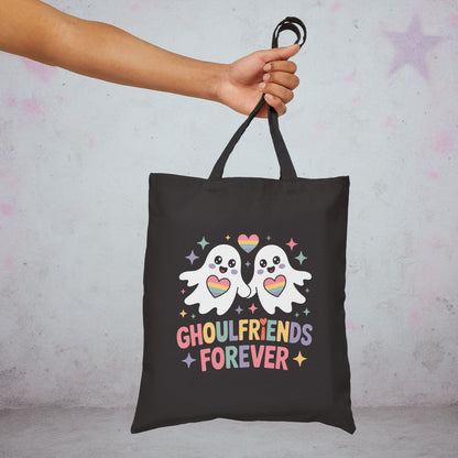 Ghoul Friends Forever Pride Kawaii Tote Bag – Creepy Cute Gothic Canvas Tote