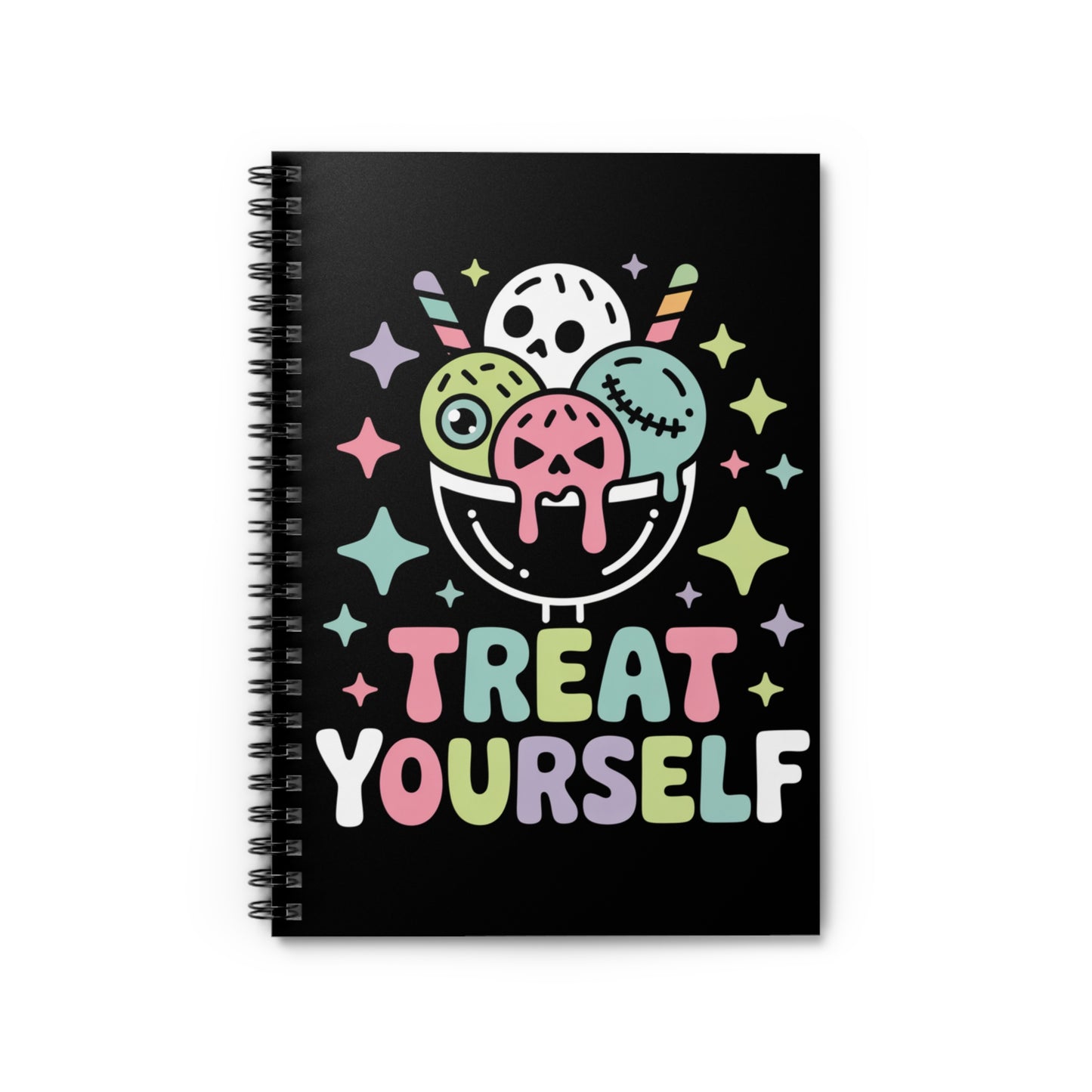 Treat Yourself Spiral Notebook – Creepy Cute Gothic Ruled Journal