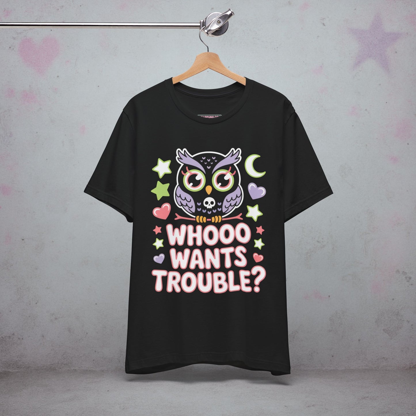 Whooo Wants Trouble Kawaii Owl T-Shirt — Creepy Cute Gothic Tee
