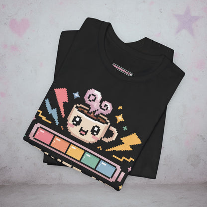 Power Up Coffee Gamer Kawaii T-Shirt — Creepy Cute Gothic Tee