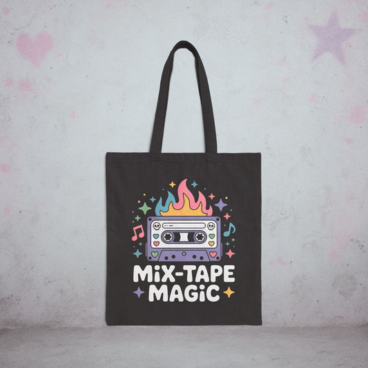 Mix Tape Magic Gen X Tote Bag – Creepy Cute Gothic Canvas Tote