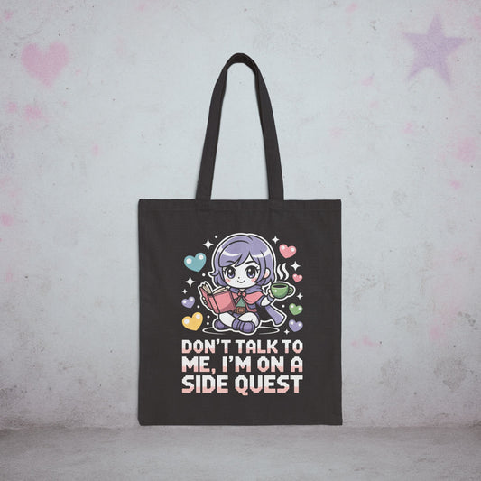 Side Quest Gamer Tote Bag – Creepy Cute Gothic Canvas Tote