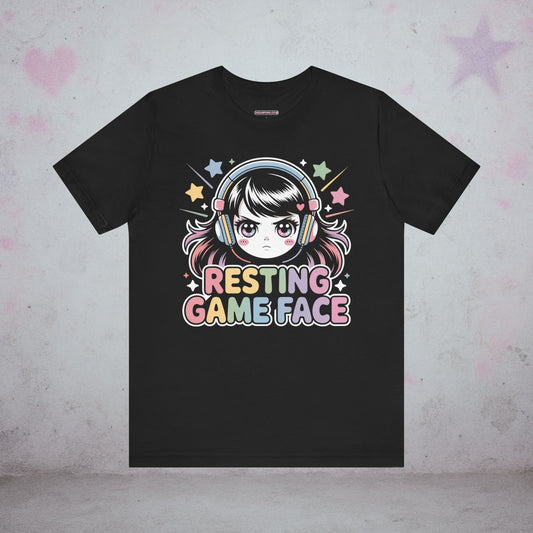 Resting Game Face Gamer Kawaii T-Shirt — Creepy Cute Gothic Tee