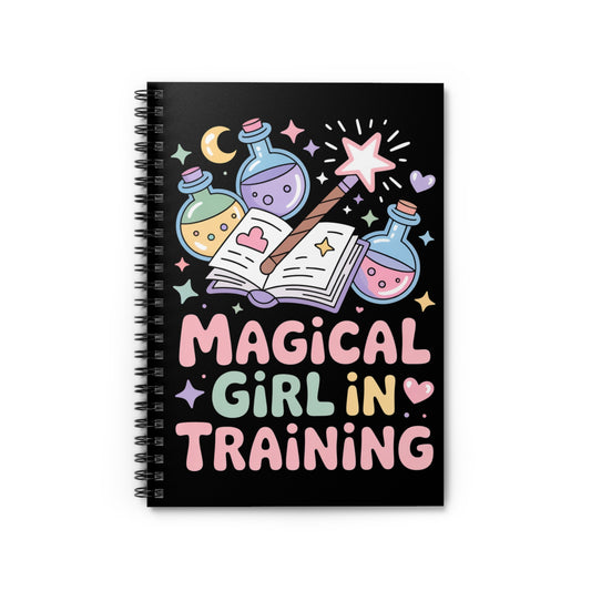Magical Girl In Training Otaku Spiral Notebook – Creepy Cute Gothic Ruled Journal