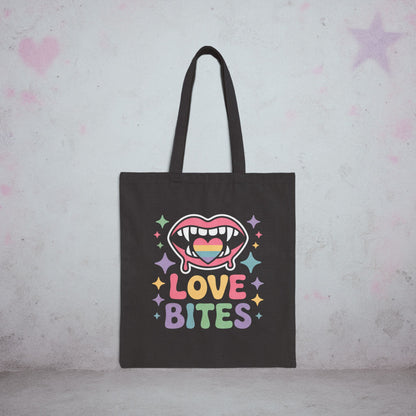Love Bites Pride Kawaii Tote Bag – Creepy Cute Gothic Canvas Tote