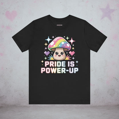 Pride is Power Up Mushroom Kawaii T-Shirt — Creepy Cute Gothic Tee