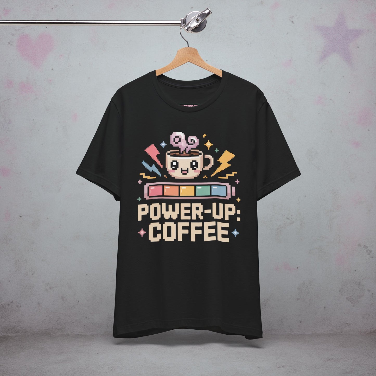 Power Up Coffee Gamer Kawaii T-Shirt — Creepy Cute Gothic Tee