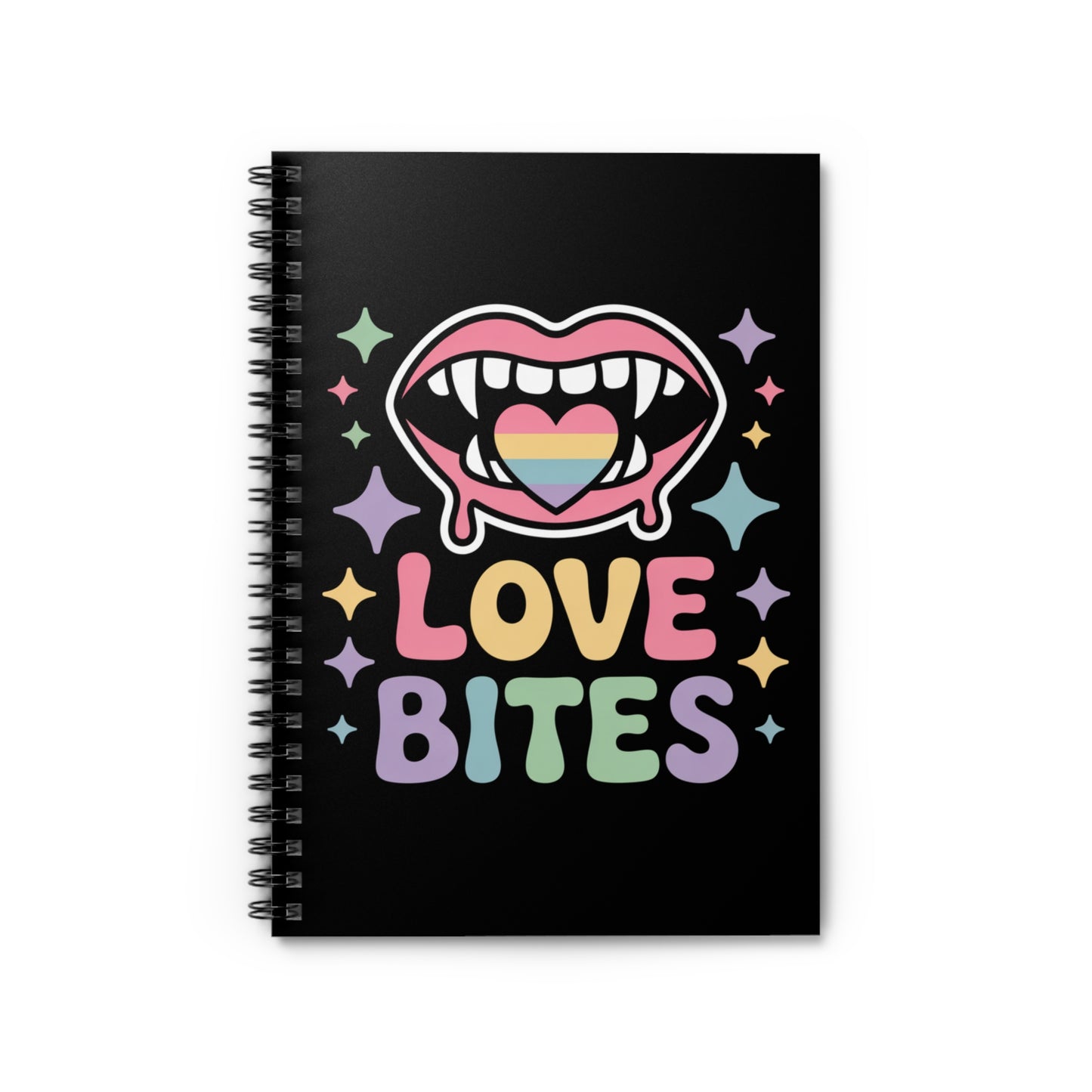 Love Bites Pride Spiral Notebook – Creepy Cute Gothic Ruled Journal