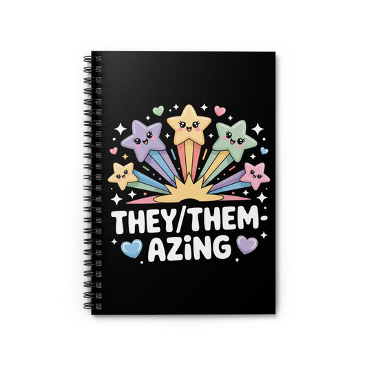 They / Them - Azing Pride Trans Spiral Notebook – Creepy Cute Gothic Ruled Journal