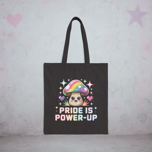 Pride is Power-Up Gamer Otaku Introvert Tote Bag – Creepy Cute Gothic Canvas Tote