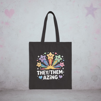They / Them - Azing Pride Trans Tote Bag – Creepy Cute Gothic Canvas Tote