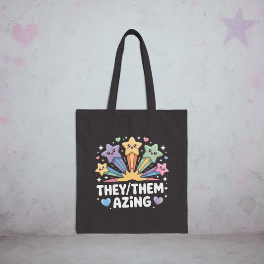 They / Them - Azing Pride Trans Tote Bag – Creepy Cute Gothic Canvas Tote