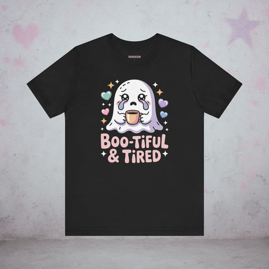 Boo-Tiful & Tired Ghost Introvert Kawaii T-Shirt — Creepy Cute Gothic Tee
