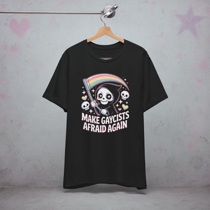 Make Gaycists Afraid Again Pride Kawaii T-Shirt — Creepy Cute Gothic Tee