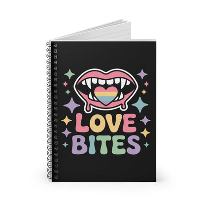 Love Bites Pride Spiral Notebook – Creepy Cute Gothic Ruled Journal