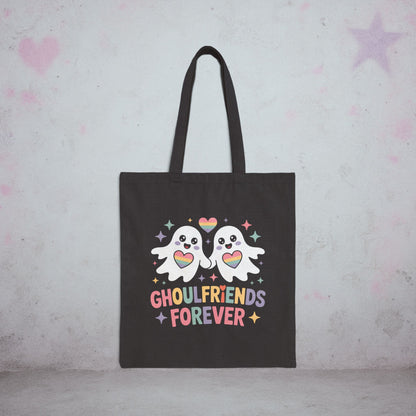 Ghoul Friends Forever Pride Kawaii Tote Bag – Creepy Cute Gothic Canvas Tote