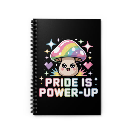 Pride is Power-Up Gamer Spiral Notebook – Creepy Cute Gothic Ruled Journal
