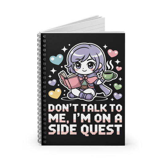 Side Quest Gamer Spiral Notebook – Creepy Cute Gothic Ruled Journal