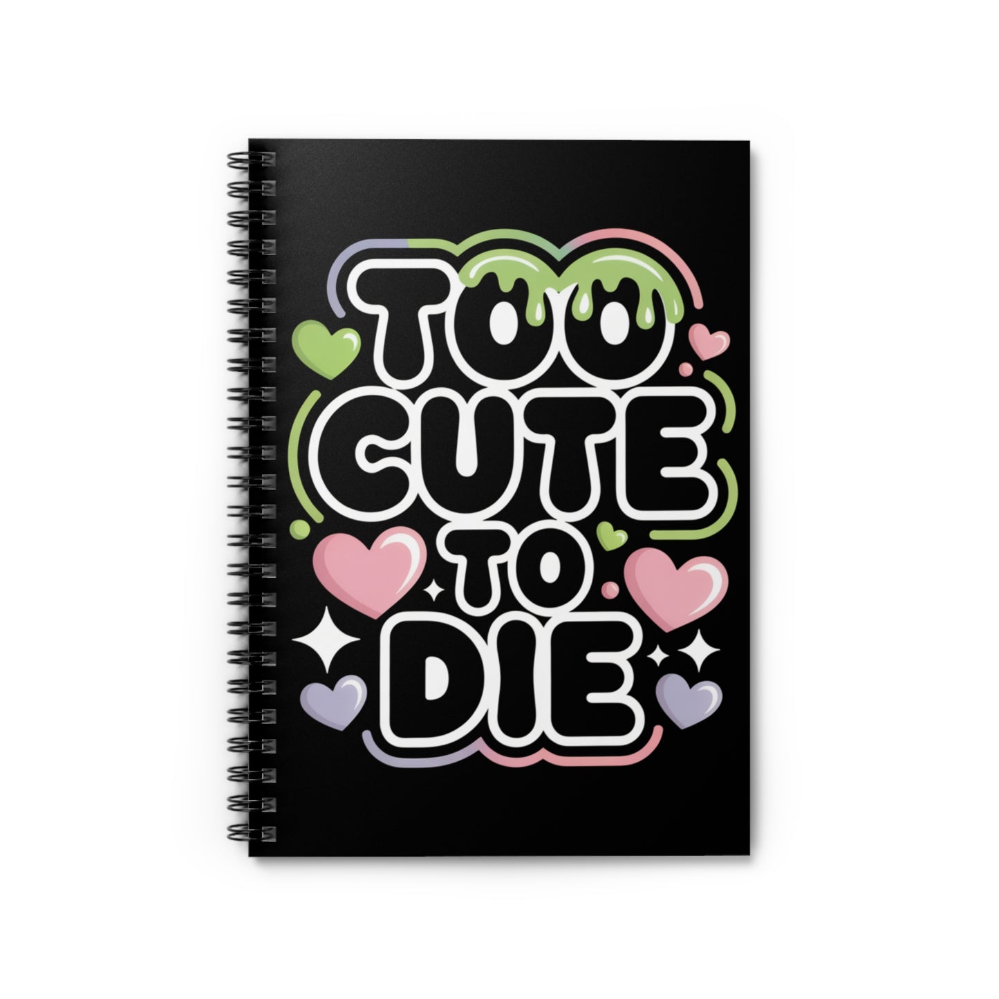 Too Cute To Die Spiral Notebook – Creepy Cute Gothic Ruled Journal