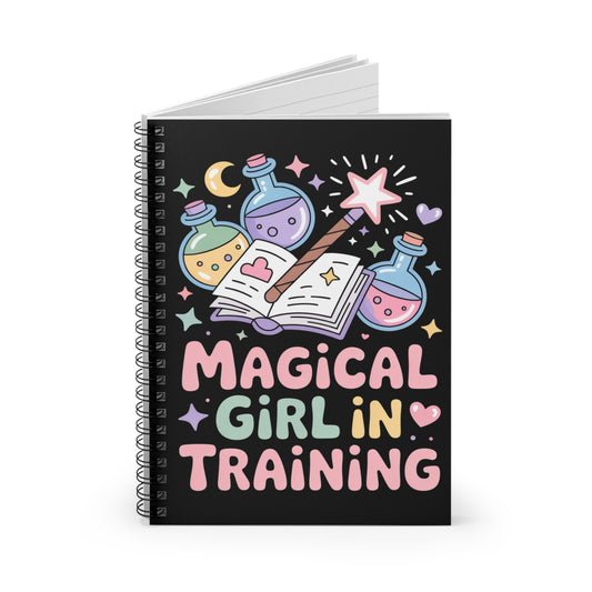 Magical Girl In Training Otaku Spiral Notebook – Creepy Cute Gothic Ruled Journal
