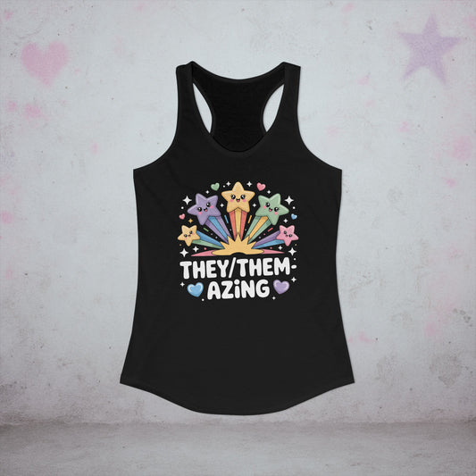 They / Them - Azing Non-Binary Pride Racerback Tank Top