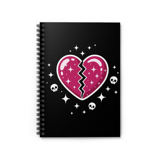 Broken Candy Heart Kawaii Spiral Notebook – Creepy Cute Gothic Ruled Journal