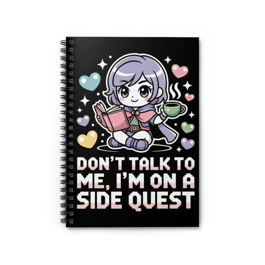 Side Quest Gamer Spiral Notebook – Creepy Cute Gothic Ruled Journal
