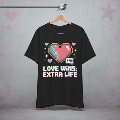 Love Wins: Extra Life Gamer Kawaii T-Shirt — Creepy Cute Gothic Tee