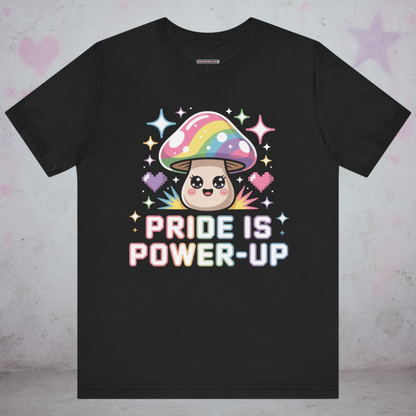 Pride is Power Up Mushroom Kawaii T-Shirt — Creepy Cute Gothic Tee