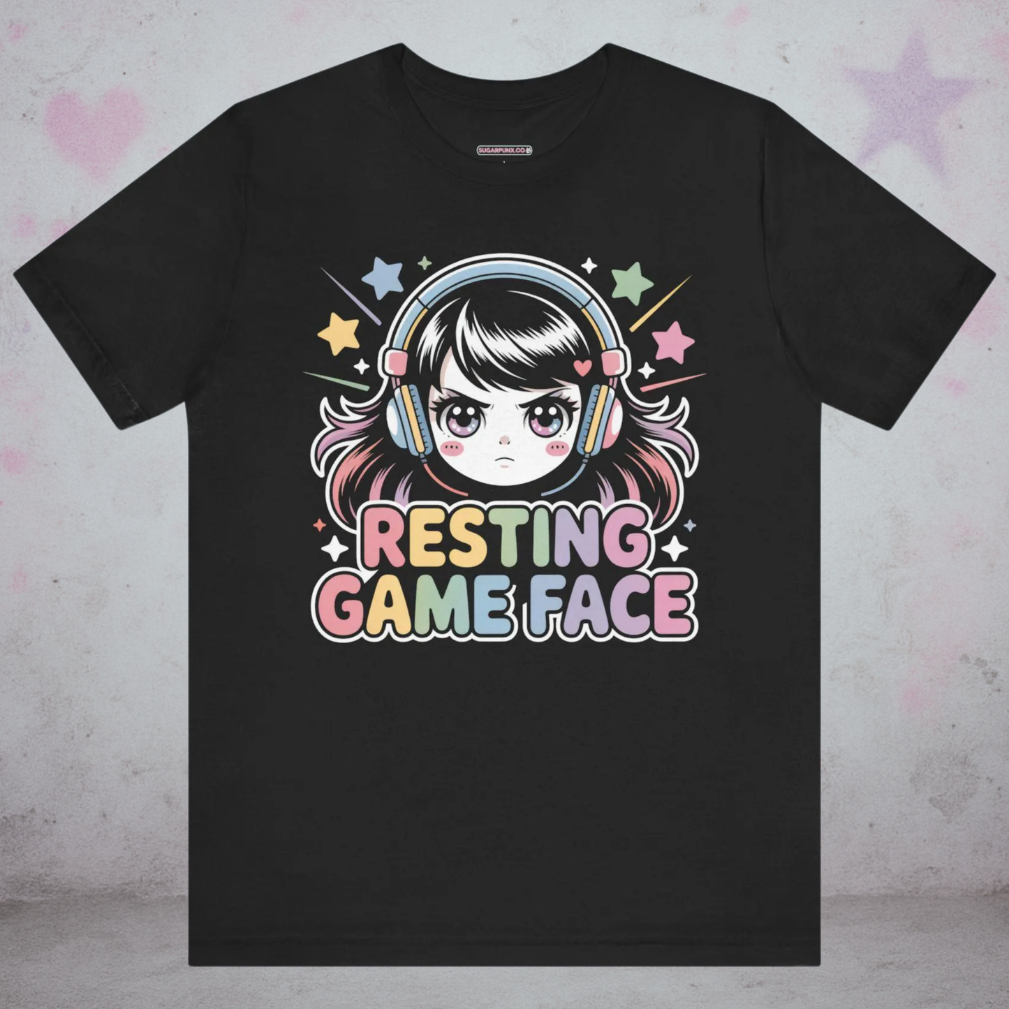 Resting Game Face Gamer Kawaii T-Shirt — Creepy Cute Gothic Tee