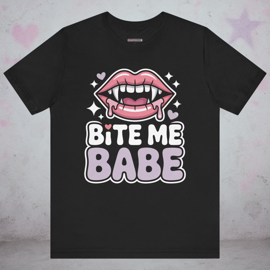 Bite Me Babe Vampire T-Shirt — Creepy Cute Gothic Tee