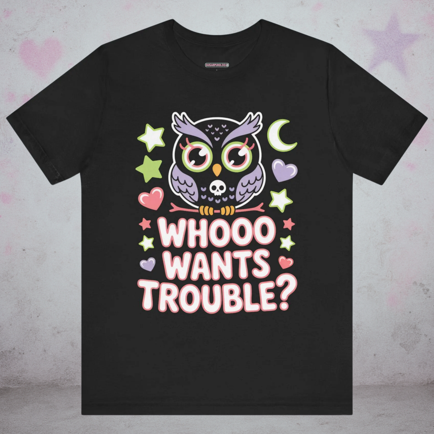 Whooo Wants Trouble Kawaii Owl T-Shirt — Creepy Cute Gothic Tee