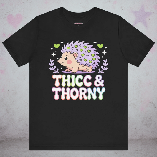 Thicc & Thorny Hedgehog Kawaii T-Shirt — Creepy Cute Gothic Tee