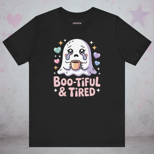 Boo-Tiful & Tired Ghost Introvert Kawaii T-Shirt — Creepy Cute Gothic Tee