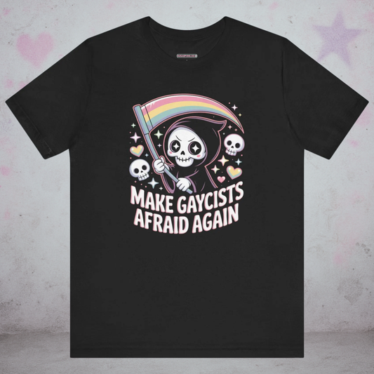 Make Gaycists Afraid Again Pride Kawaii T-Shirt — Creepy Cute Gothic Tee