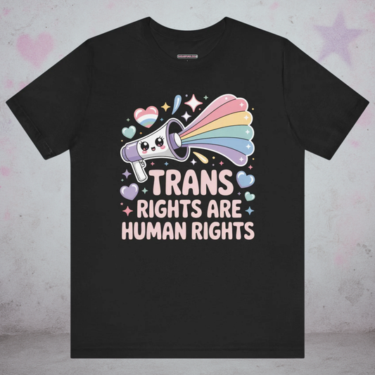 Trans Rights Are Human Rights Pride Kawaii T-Shirt — Creepy Cute Gothic Tee