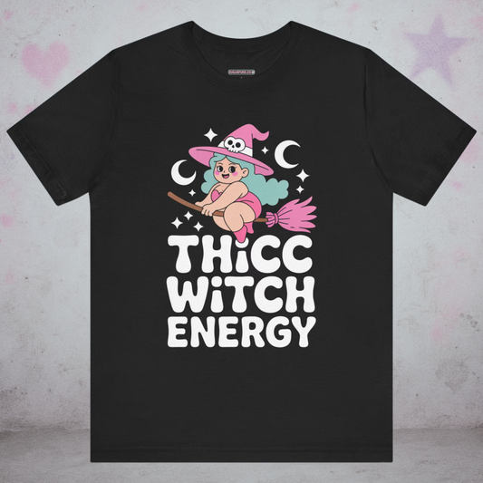 Thicc Witch Energy Occult Kawaii T-Shirt — Creepy Cute Gothic Tee